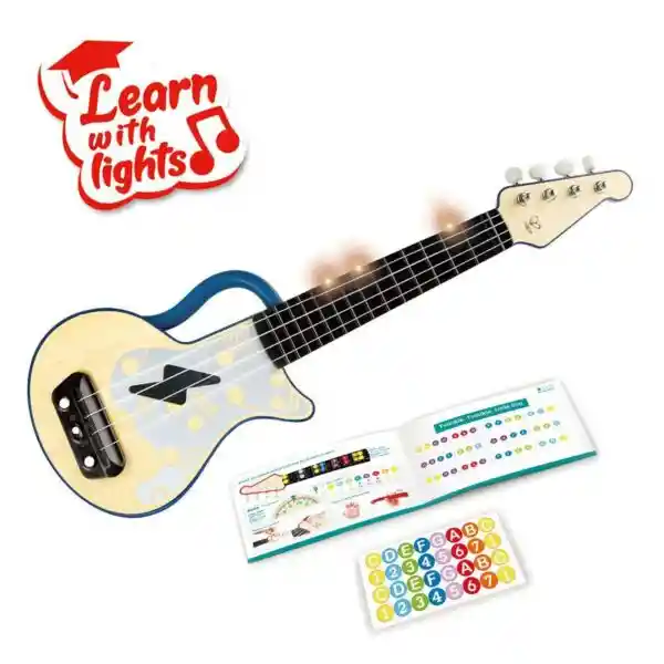 Hape Juguete Learn With Lights Ukulele-Blue - E0625
