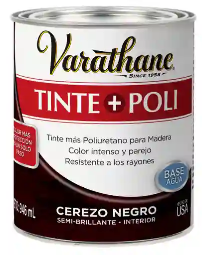 Varathane Barniz de Poliuretano Con Tinte Base Agua Cerezo Negro