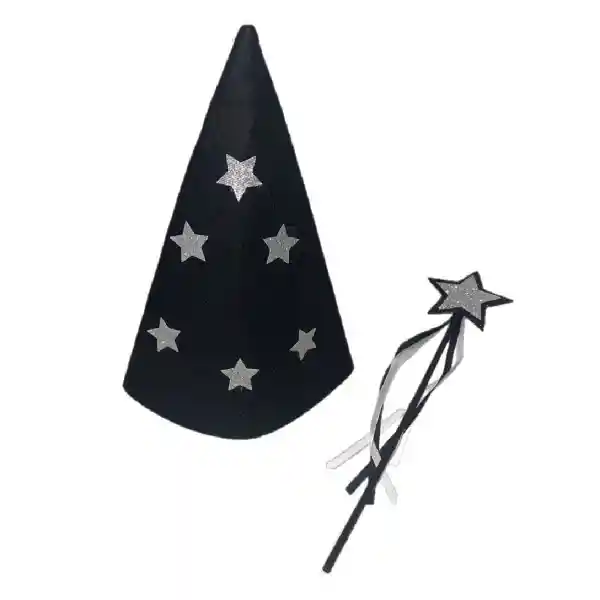 Set Gorro y Varita Mago Estrellas
