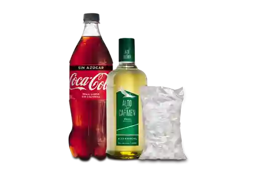 Pisco 35° 750cc + bebida 1.5L + hielo 