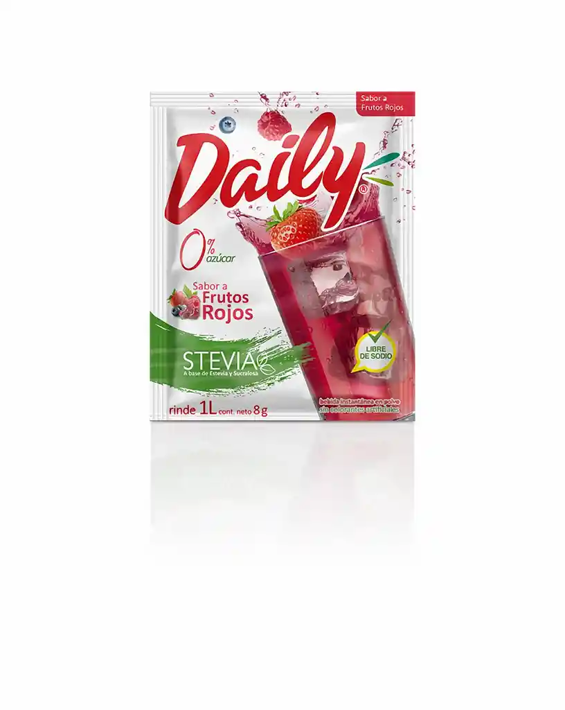 Daily Jugo en Polvo Sabor a Frutos Rojos con Stevia