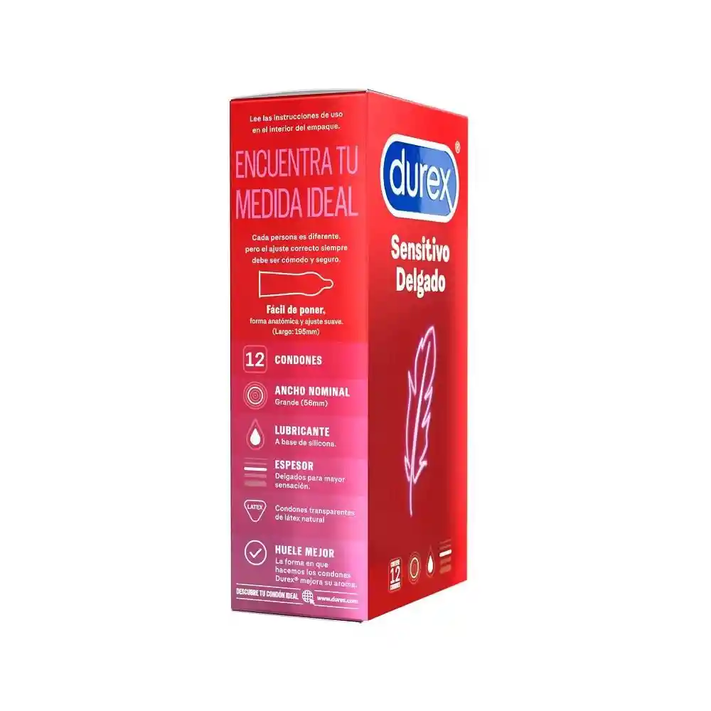 Durex Preservativos - Condones Sensitivo Delgado 12 unidades