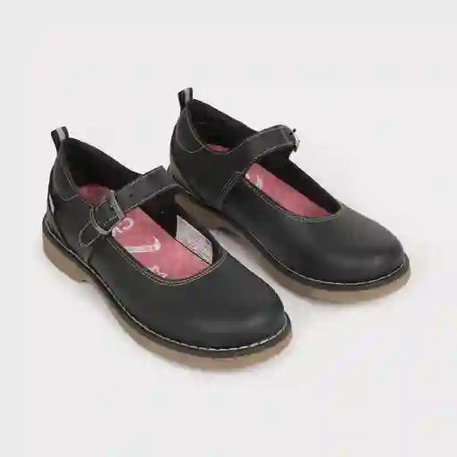 Zapatos Reina Escolar De Niña Junior Negra Talla 28