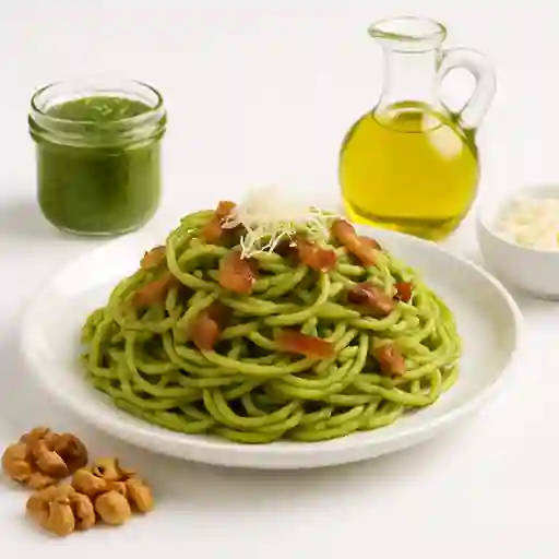 Ñ. Al Pesto con Nueces y Tocino