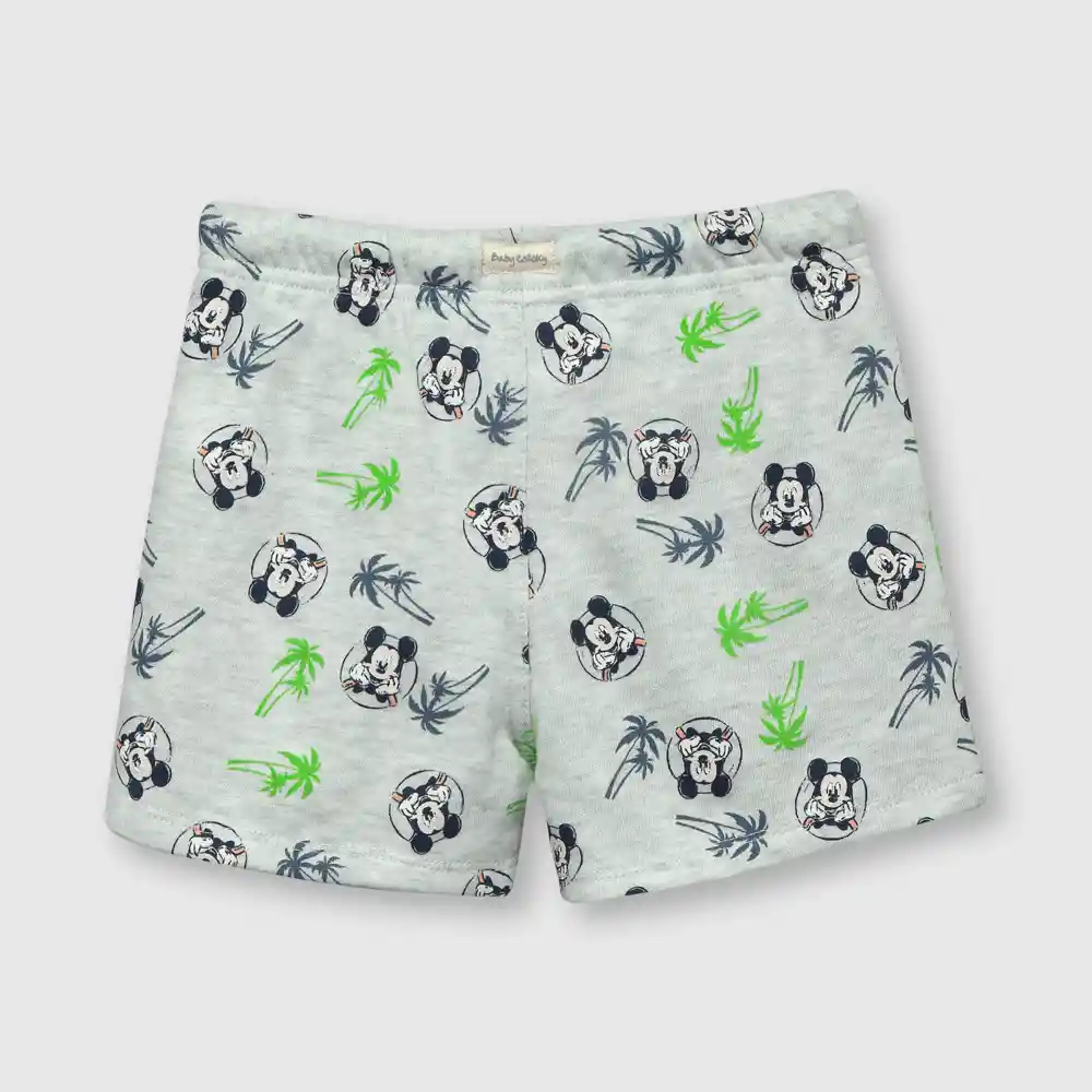Bermuda Mickey De Bebé Niño Gris Talla 9/12m