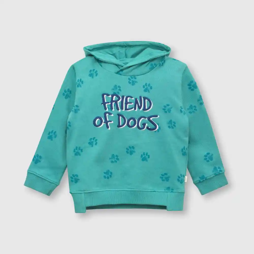 Polerón De Bebé Friends Dog Niño Verde Talla 3/6m