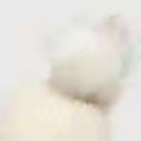 Gorro de Niña de Lana Tejido Rib Pompon Crema Talla XL Opaline