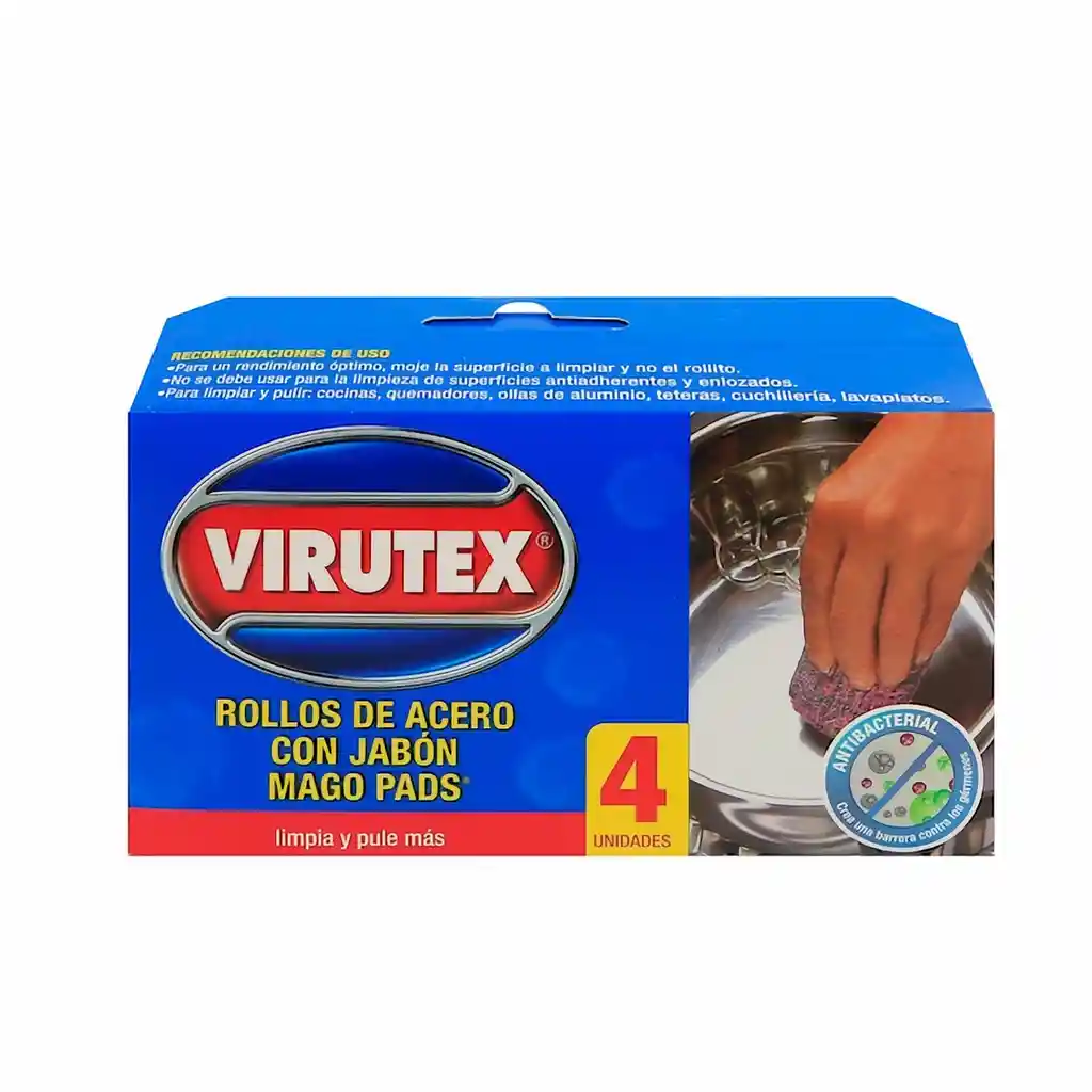 Virutex Rollo de Acero Con Jabón Mago Pads