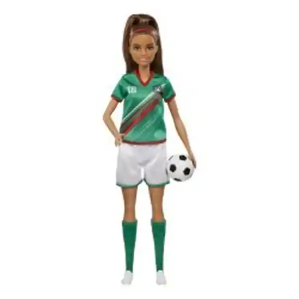 Muñeca Jugadora de Fútbol Playera Verde