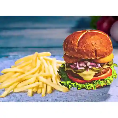 Burger (Vegan) Furious + Papas Fritas