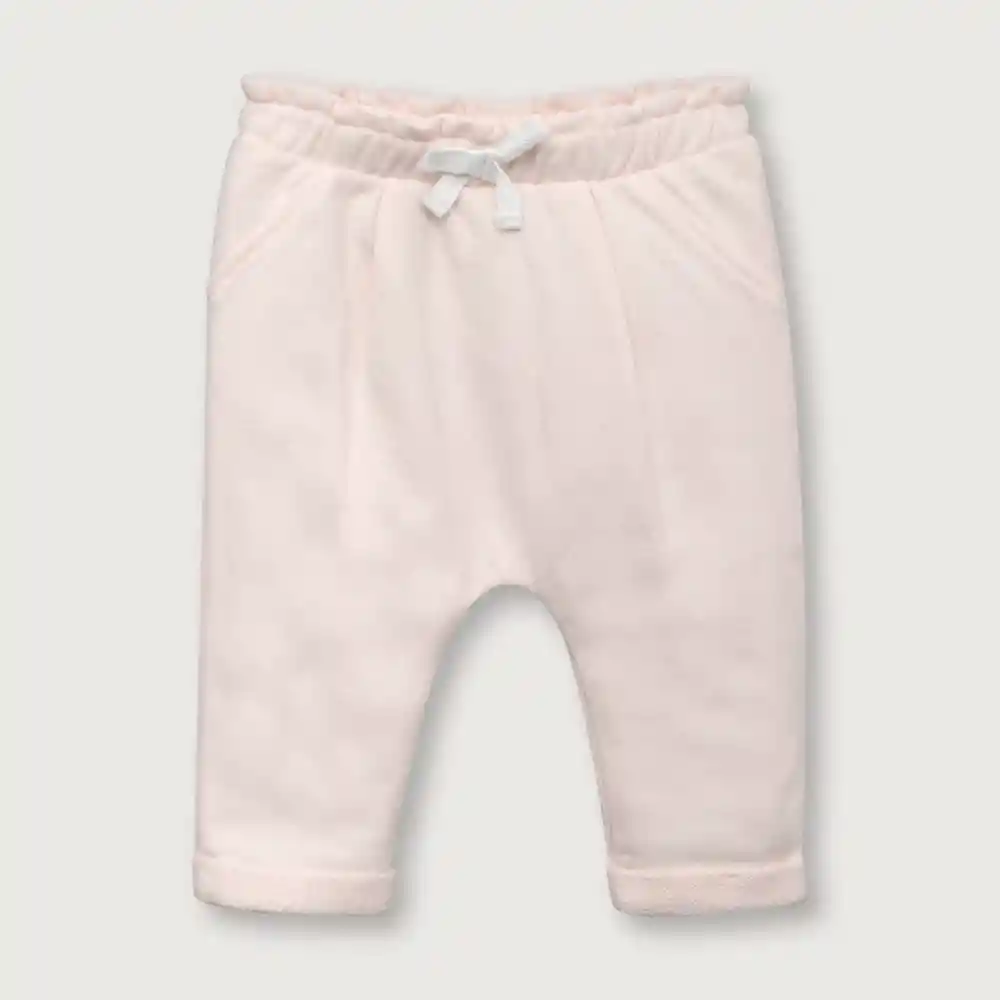 Pantalón De Buzo Cintura Elástica Niña Rosado Talla 9m