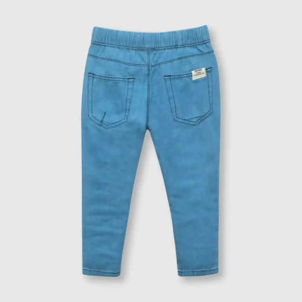 Jean De Bebé Cintura Elasticada Niño Azul Talla 3/6m