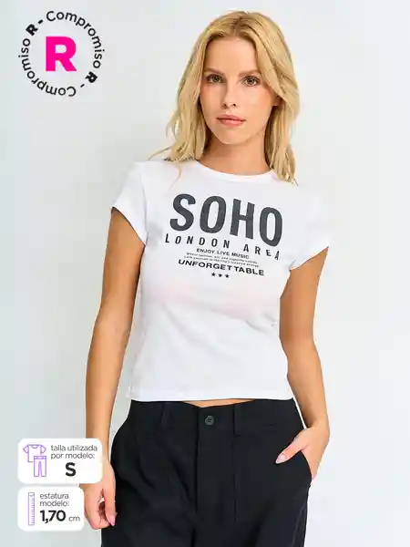 Index Polera Manga Corta Party X e Ess Crema M S25