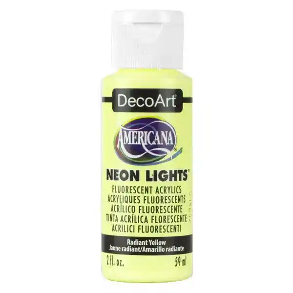 Decoart Pintura Acrílica Americana Neón Lights Amarillo