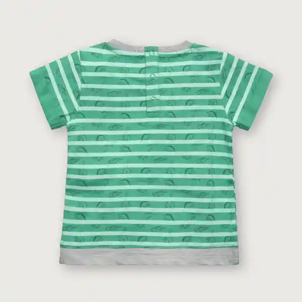 Polera Líneas de Niño Verde Esmeralda Talla 2A Opaline