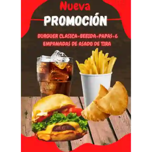 Burger Clásica + Empanadas Asado de Tira