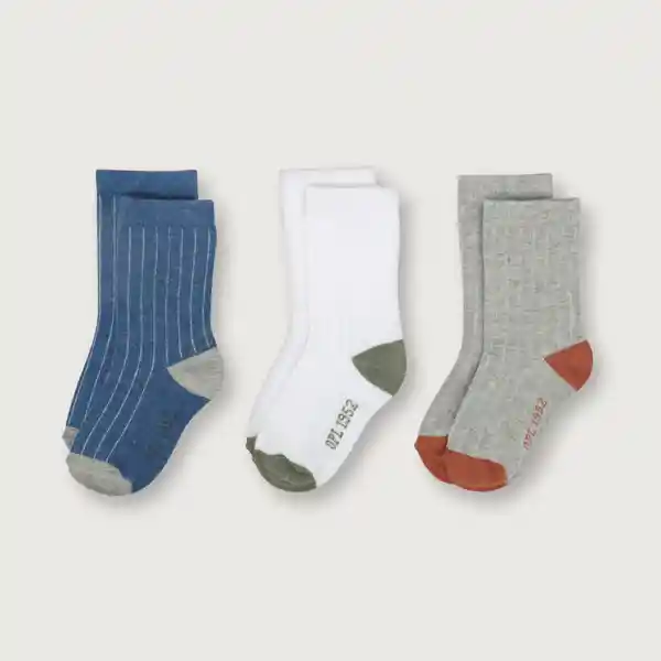 Pack Calcetines Deportivos de Niño Gris Melange T.6/9M Opaline