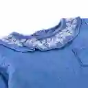 Blusa Mezclilla Manga Larga Bebé Niña Azul Talla 3 A Pillin