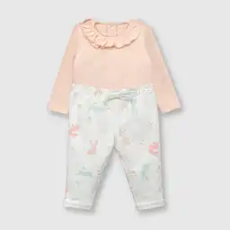 Conjunto Conejitos de Bebé Niña Rosa Viejo Talla 6M Colloky