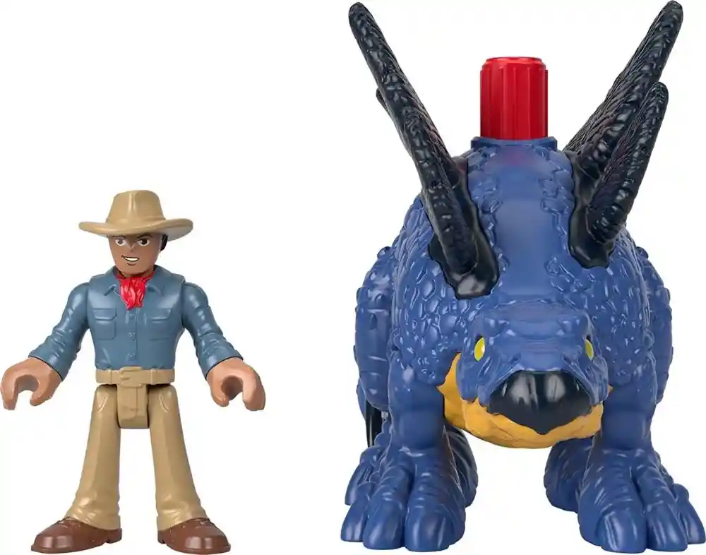Imaginext Juguete Jurassic World Stegosaurus & Dr. Grant