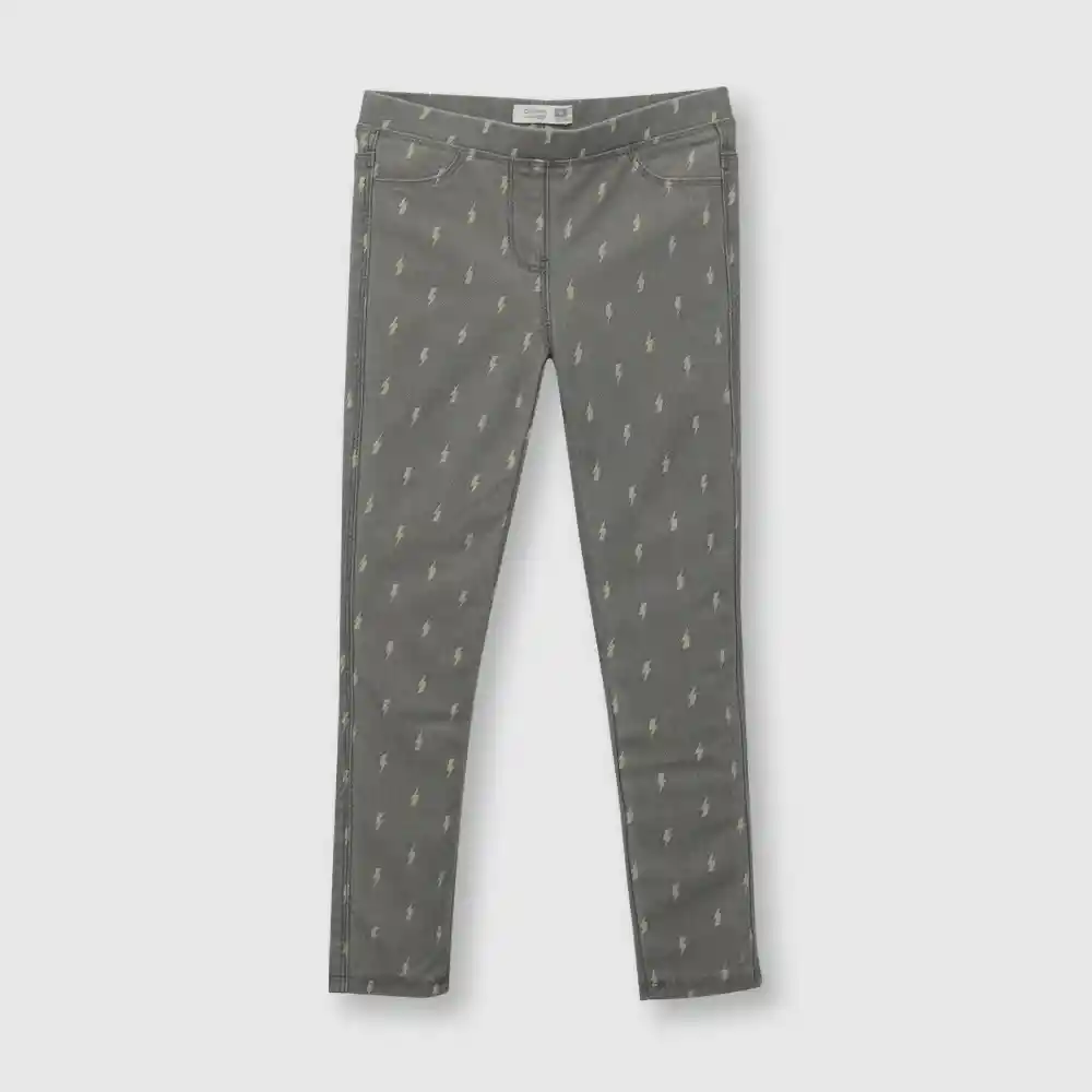 Jegging Estampada De Niña Gris Talla 10a