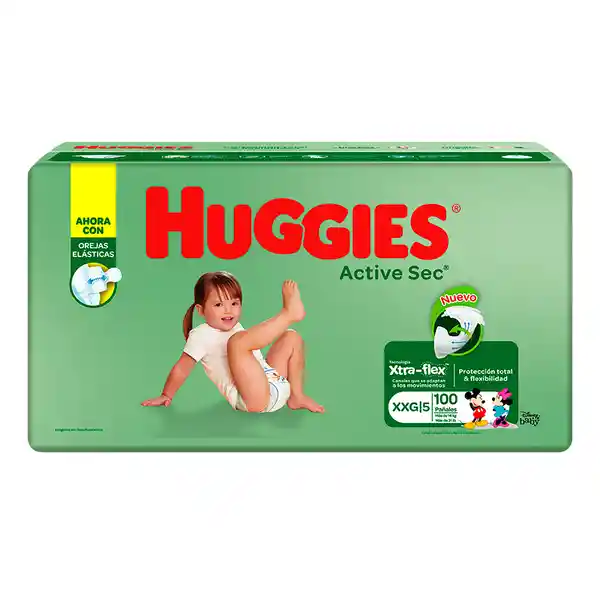 Huggies Pañal Active Sec Extra Extra Grande