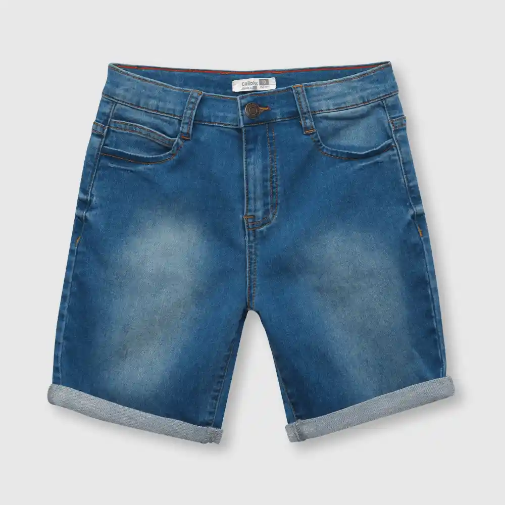 Bermuda Mezclilla De Niño Azul Talla 2a