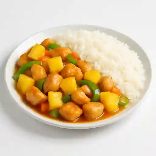 Colacion pollo piña con chaufan