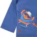 Polera Manga Larga Bebé Niño Azul Talla 3 M Pillín