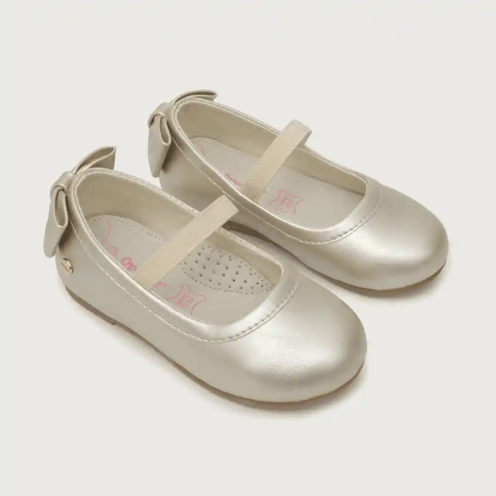 Ballerinas De Vestir Cinta Para Niño Dorada Talla 23