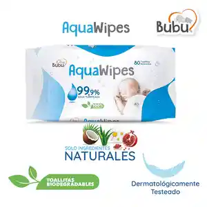 Bubu Toalla Húmedas 99.9% de Agua Aqua Wipes