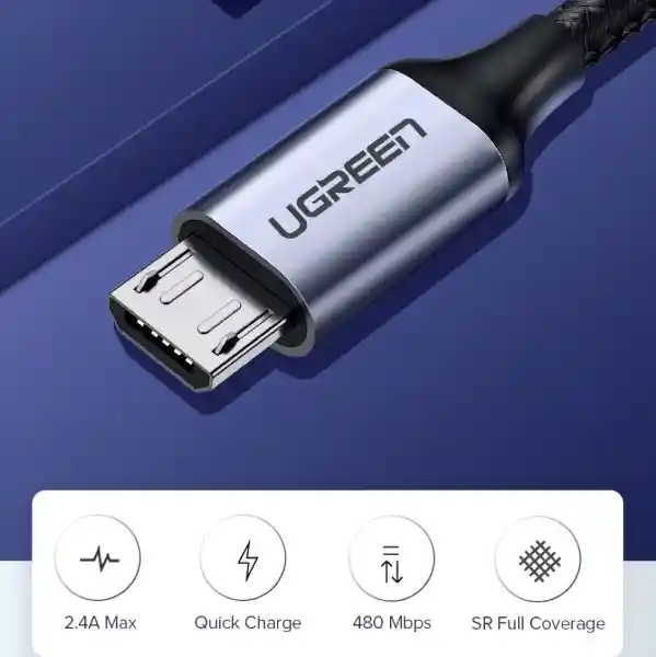 Ugreen Cable Usb-a a Micro Usb Negro Modelo US290