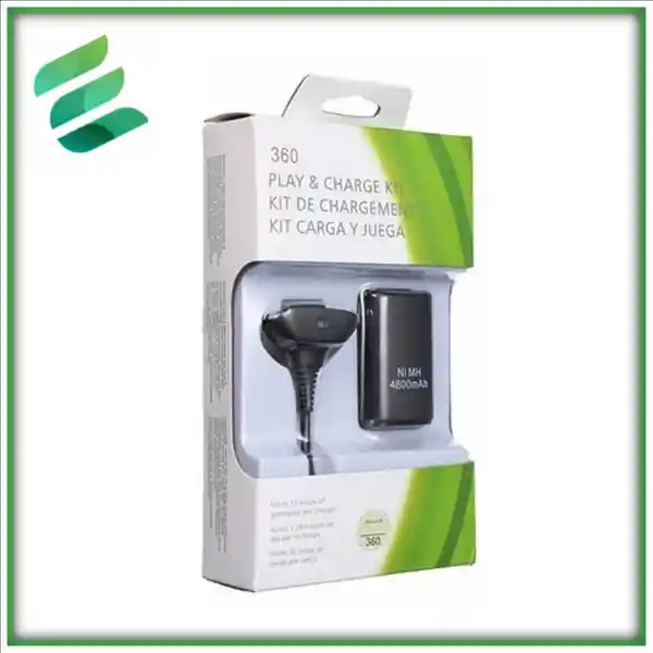 Kit Batería Recargable Xbox 360 4800 Mah Con Cable Cargador