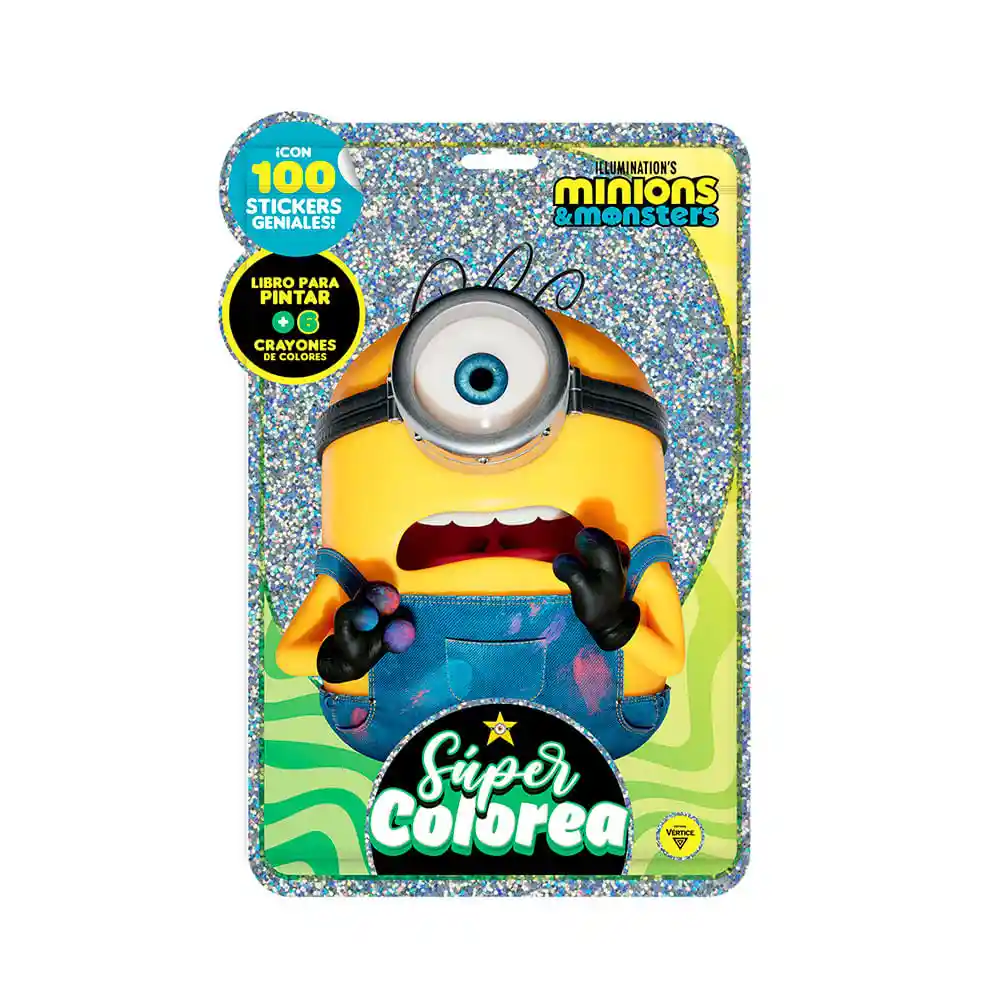 Libro Super Colorea Minions Con Stickers y Crayones Universal Vertice