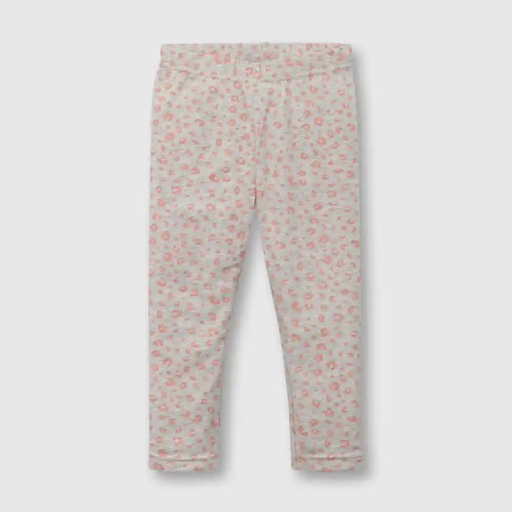 Pantalón Pata Estampada Bebé Niña Gris Claro Talla 6/9m