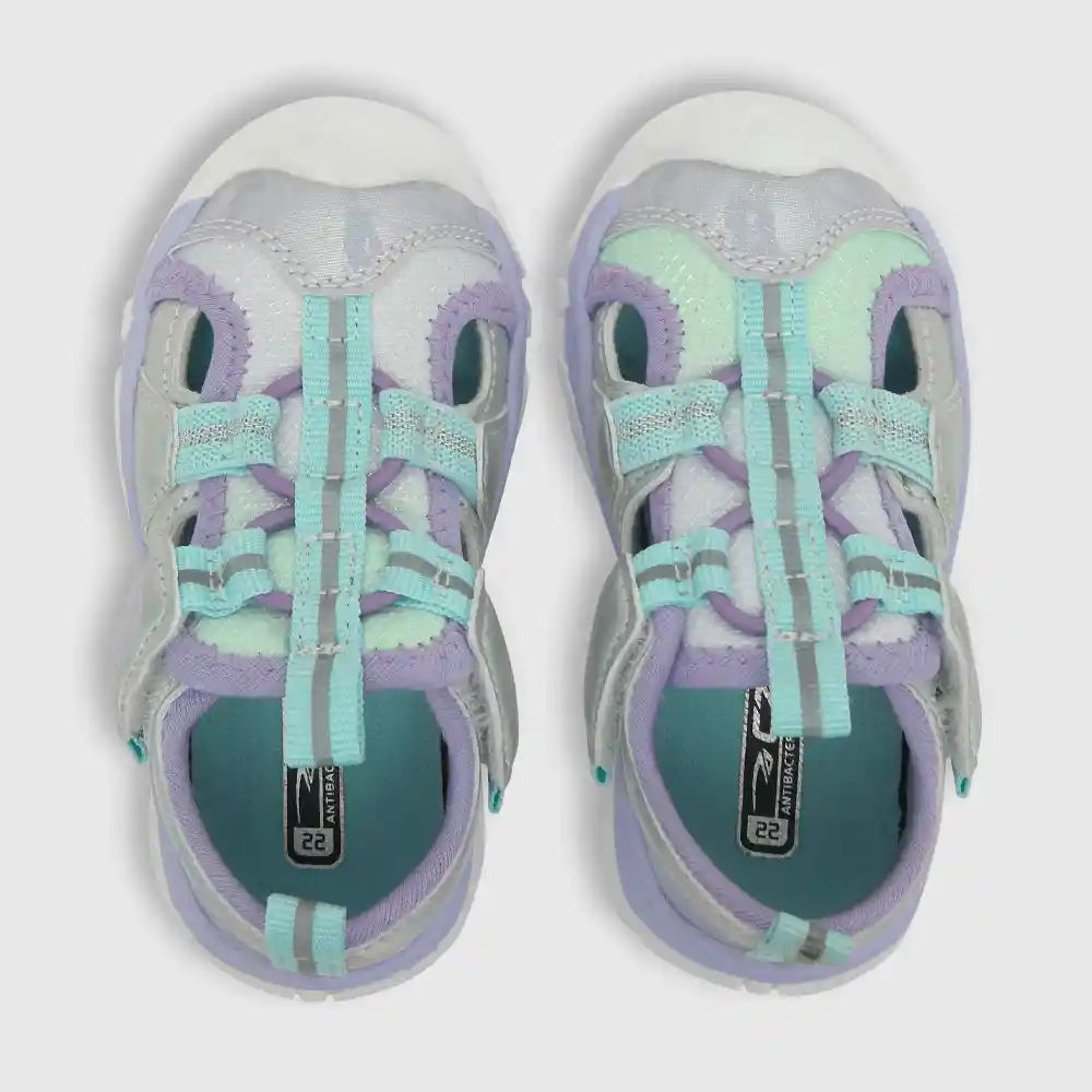 Sandalias Abertura Completa De Niña Gris Talla 21