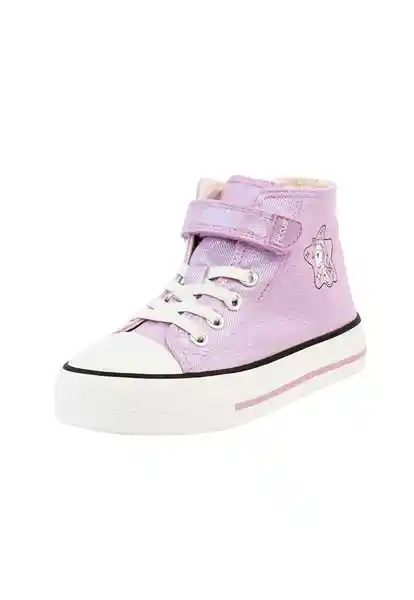 Zapatillas Urbana Caña Velcro Elástico Kids Niña Lila 24 857