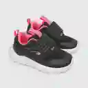 Zapatillas Deportiva de Niña Negro/Rosado Talla 24 Colloky