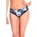 Bikini Tanga Reversible Tiro Alto Estampado Flores Negro T. S Samia