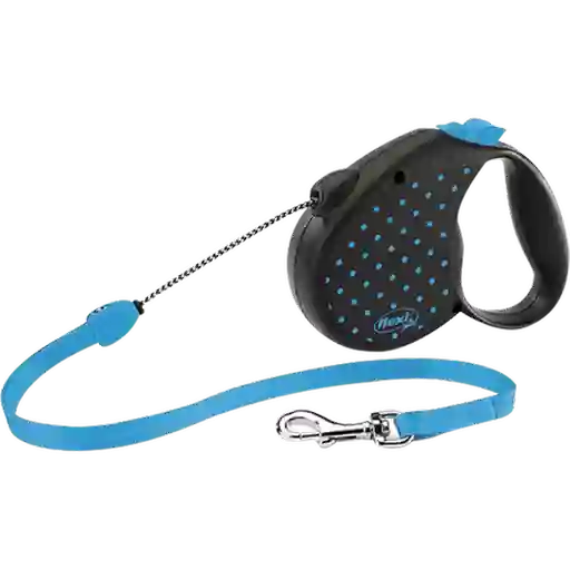 Flexi Correa Para Perro Design Dots Azul Pequeña