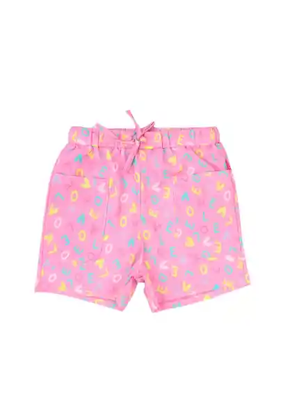 Short Junior Estampado Day to Day Niña Rosado 12 777
