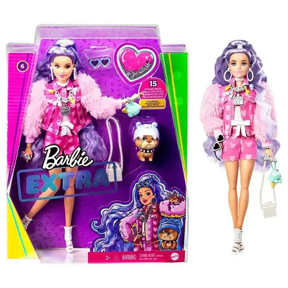 Barbie Extra Falda Morada Barbie Gxf08