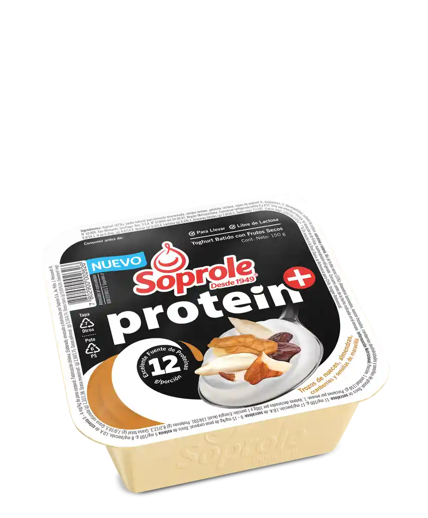 Soprole Yoghurt Batido Protein+ con Frutos Secos