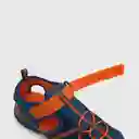 Sandalias Cintas Cruzadas Niño Azul Y Naranja Talla 29