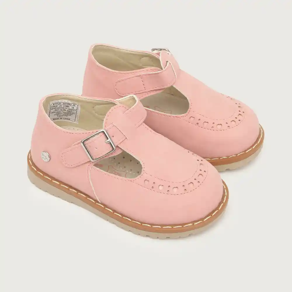 Zapatos Reina Hebilla Niña Rosada Talla 20 Opaline