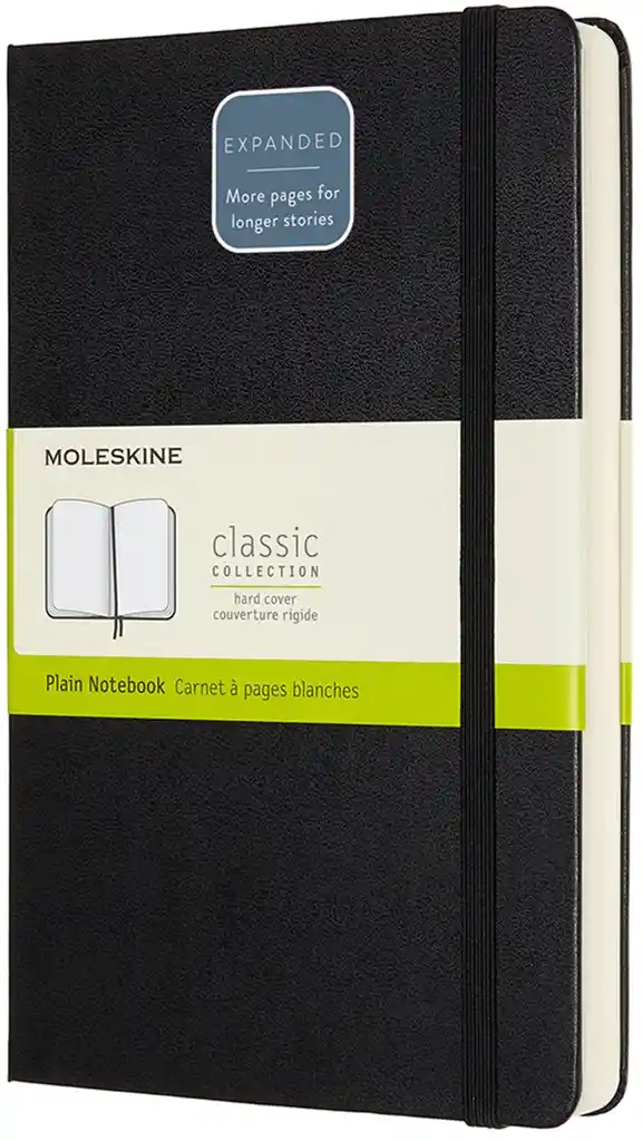 Cuaderno Clásico Expanded / Grande / Negro / Lisa