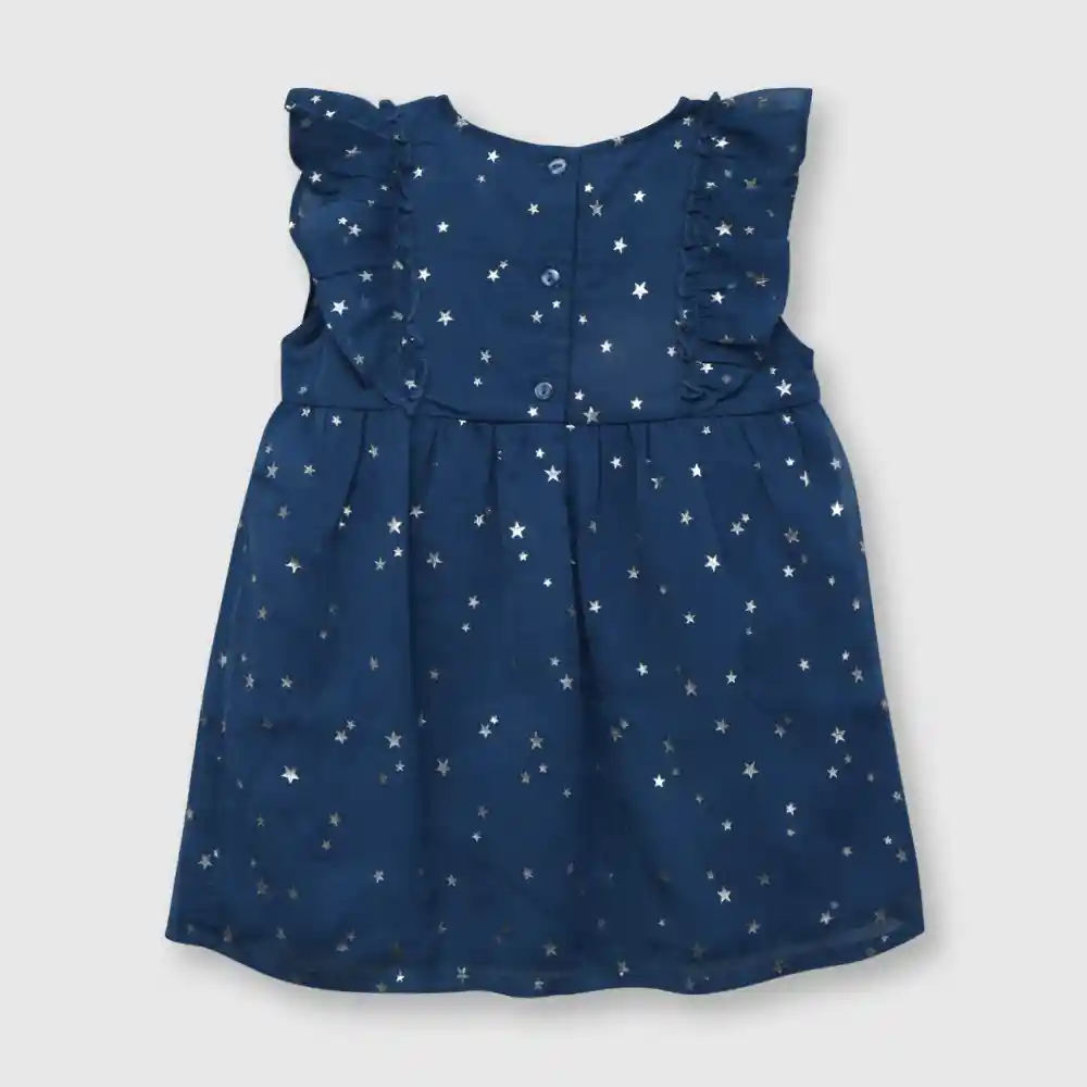 Vestido Estrellas De Bebé Niña Azul Talla 9/12m