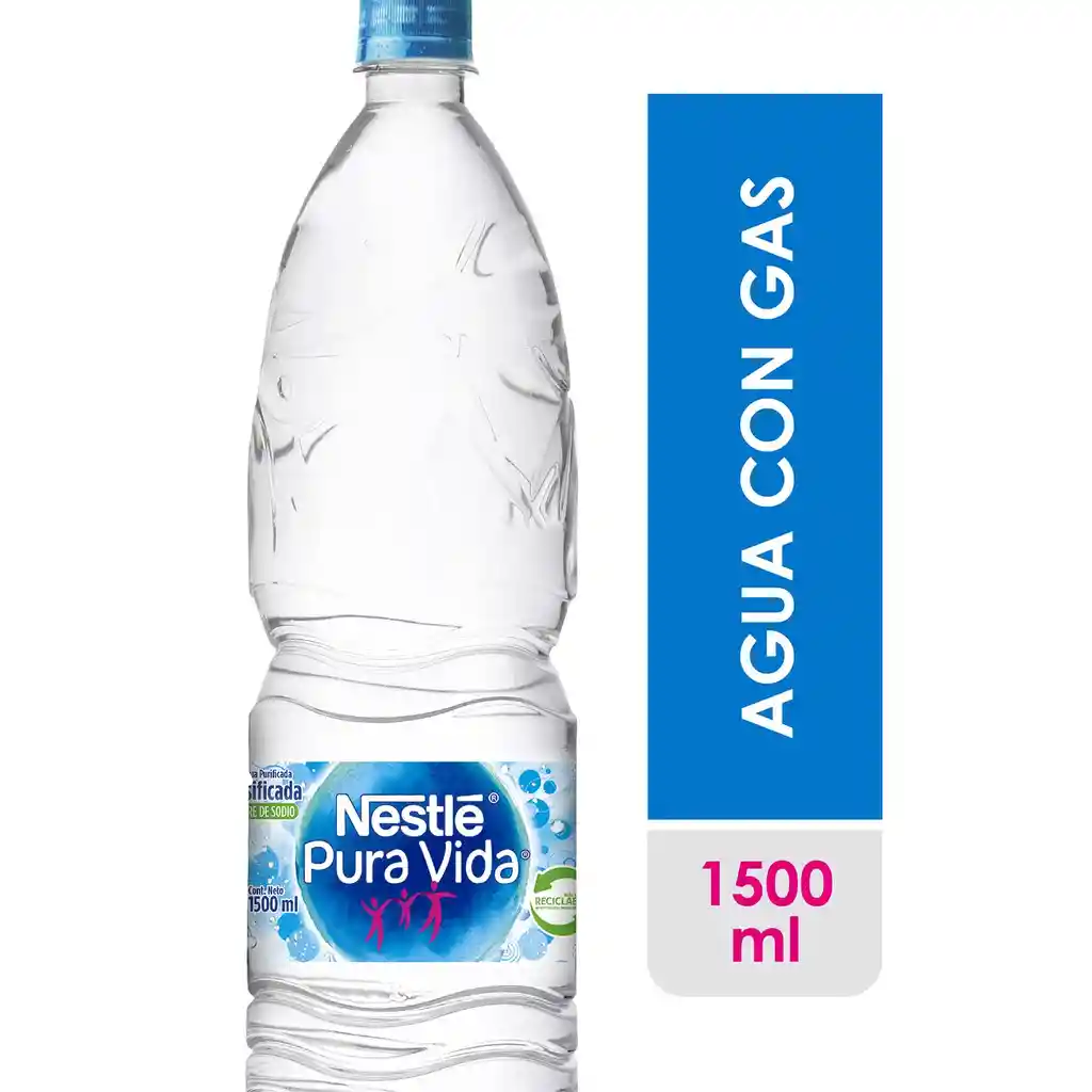 Pura Vida Agua Purificada con Gas
