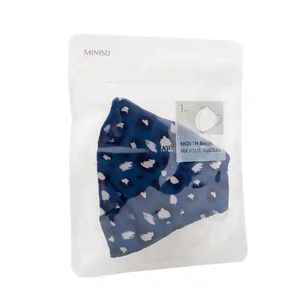 Miniso Cubreboca Con Estampado de Leopardo Azul