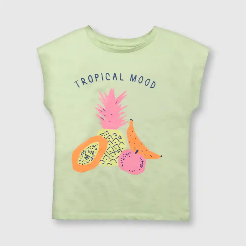 Polera Frutas De Niña Lima Talla 6a